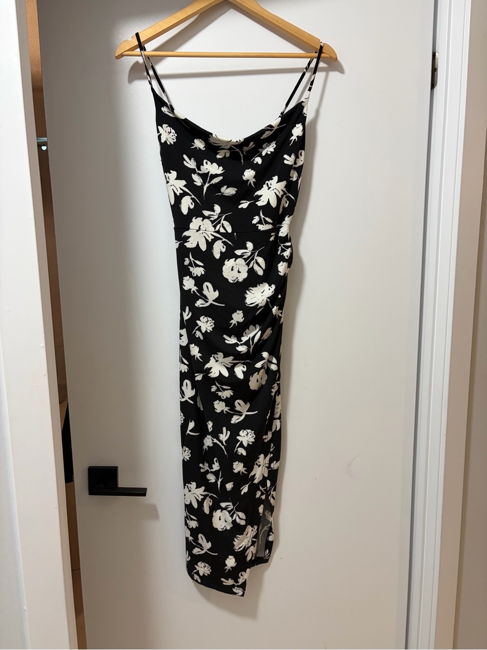 Black & White Floral Slip Dress